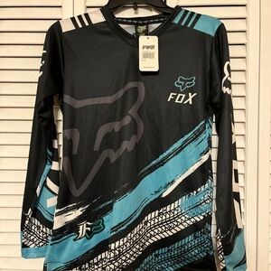 NWT Fox Energy Racing Motocross Long Sleeve Jersey Teal Black Sz Small